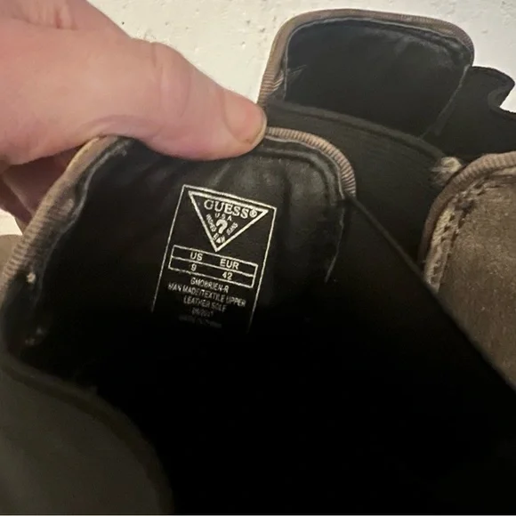 Guess 9 Men's Suede Tan Chelsea Boots - Picture 6 of 9